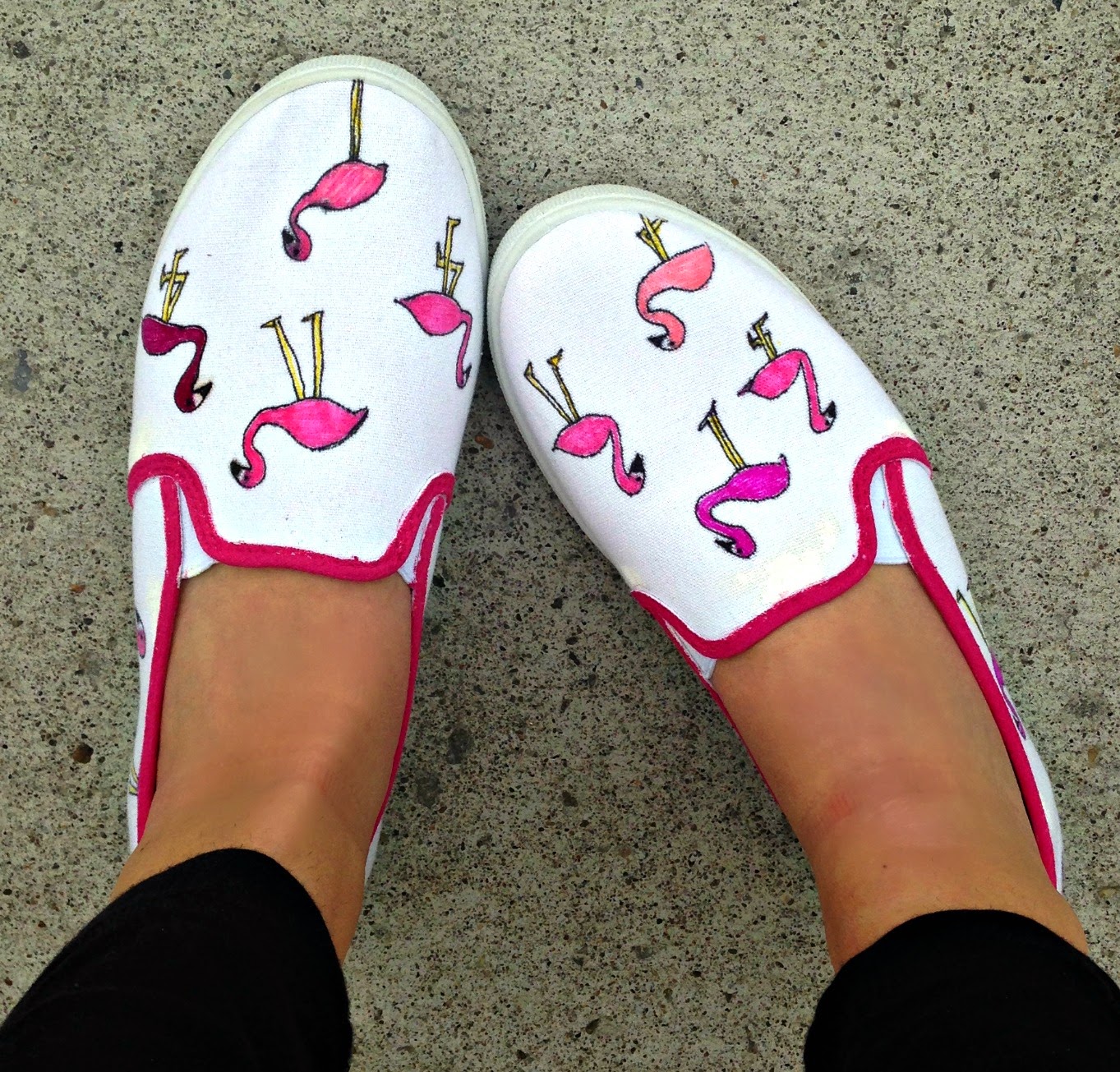 DIY Flamingo Shoes