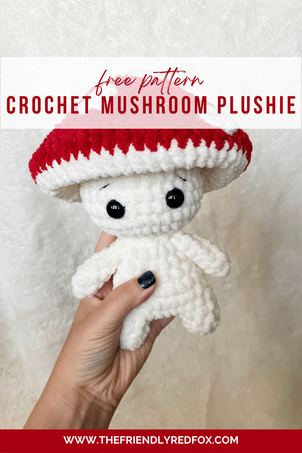 This free Crochet Mushroom Pattern will create a whimsical little friend. There is something irresistable about this amigurumi mushroom! Make a whole forest full with this free pattern!