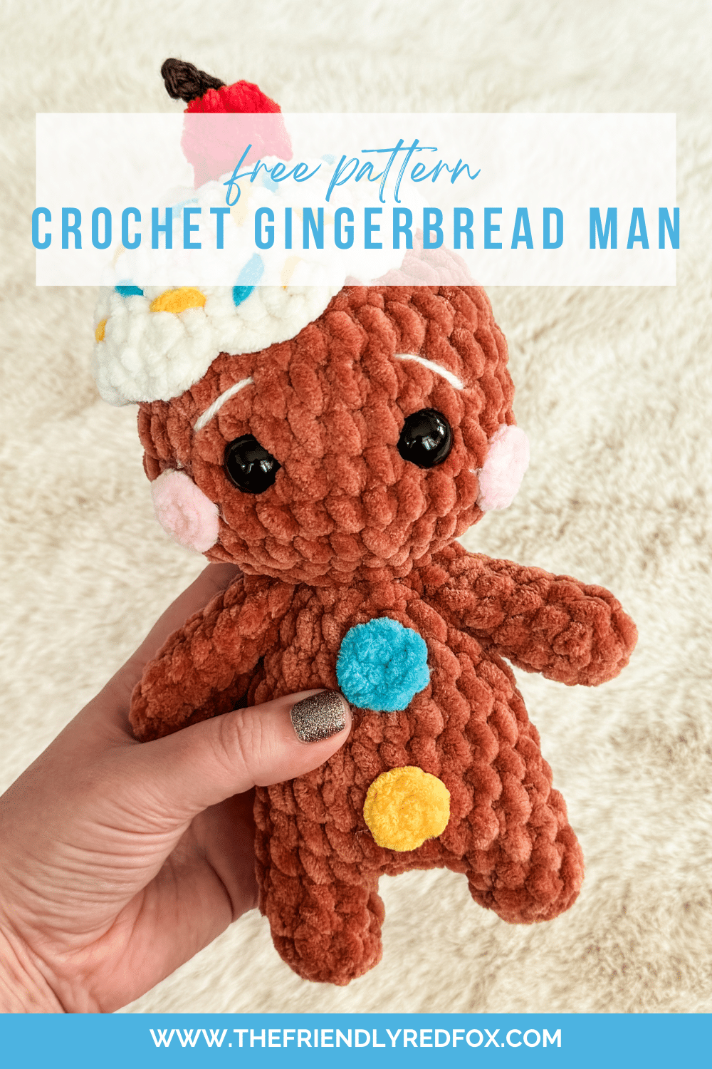 This Gingerbread Man Crochet Pattern is free, so you can make an entire family. Cute as a candy button and a perfect Holiday amigurumi pattern.