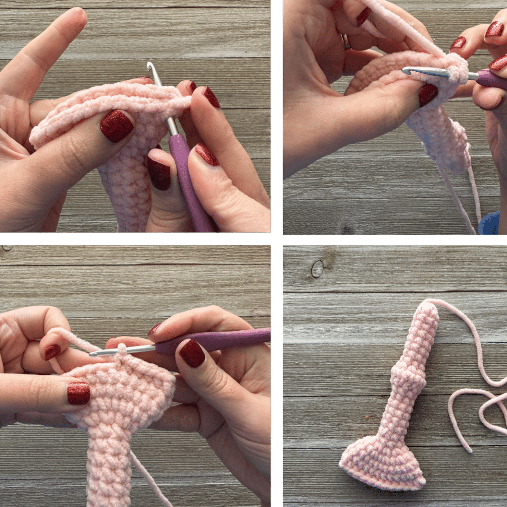 plush flamingo foot collage